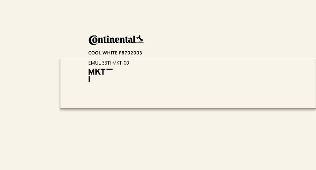 Continental Cool White im Dekorverbund mit passender MKT GmbH Kante ALPHA-TAPE® EMUL3311 MKT-00